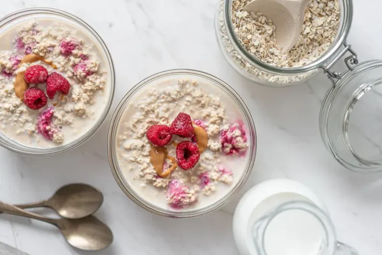 Overnight Oats with Almond Butter and Berries
